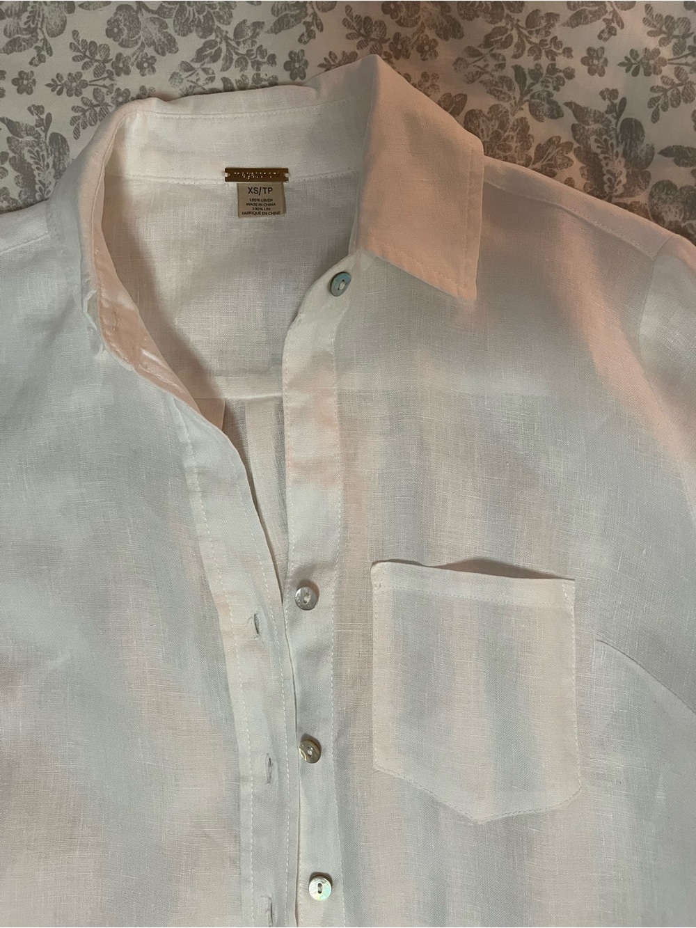 Magaschoni Crisp White Linen Shirt Dress with Tie Waist - Picture 7 of 7
